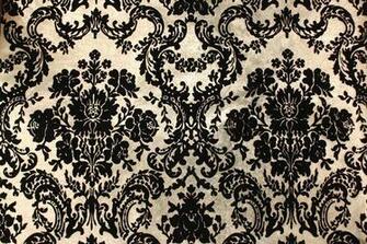Black Flocked Design With Roses On Gold Vintage Wallpaper Sku