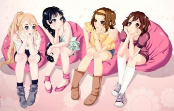 Wallpaper Group Anime Girl Friends Mio Akiyama K On Friend