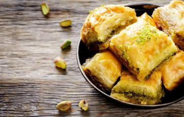 Wallpaper Sweets Pistachios Baklava Honey Image For Desktop