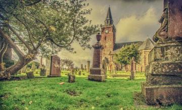 Wallpaper Scotland Inverness Canon Church Churchyard Graves