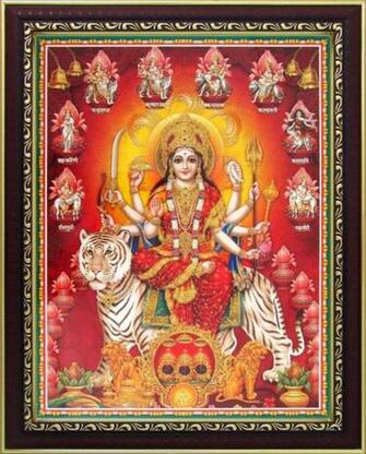 Goddess Amba Ambaji Maa Sheravali Poster Paper Print Art