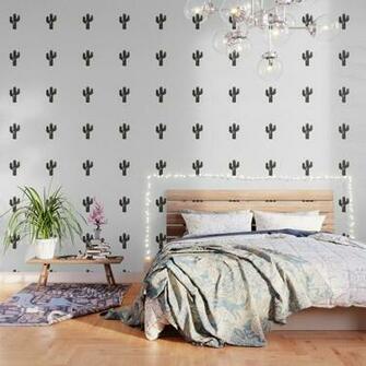 Stamped Cactus Wallpaper By Wesleybird Society6