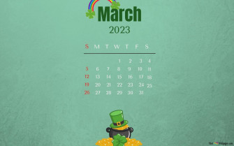 March Calendar Saint Patrick S Day Themed HD Wallpaper