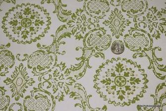 S Vintage Wallpaper Green And Metallic Gold Damask