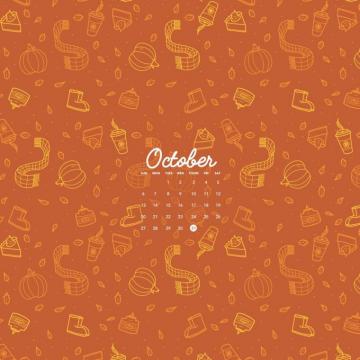 Wallpaper For October Six Leaf Design Logo