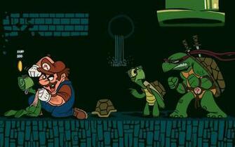 Wario Vs Koopa Troopa Ninja Turtle Wallpaper