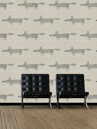 Scion Mr Fox Silver Wallpaper