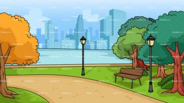 City Park Background Cartoon Clipart Vector Friendlystock