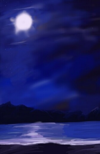 Anime Night Beach Background By Wbd