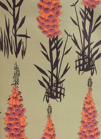 Foxglove Wallpaper Large Scale Contemporary Floral With