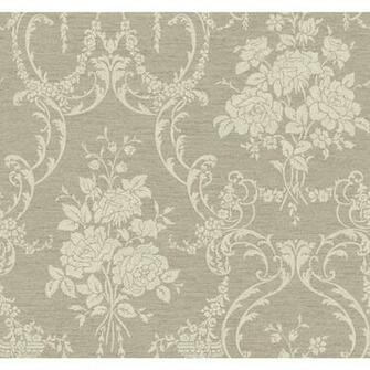 Steel Gray And Gold Speckled White Neoclassical Rose Damask Wallpaper