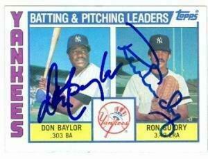 Don Baylor Ron Guidry Autographed Baseball Card New