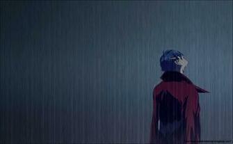 Anime Emo Boy In Rain High Definition Wallpaper