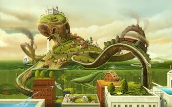 Landscapes Surreal Wallpaper Octopus