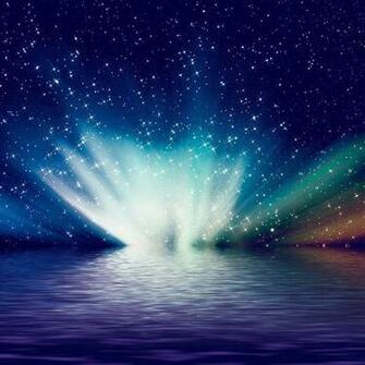 Aurora Borealis Sea Blue Parallax HD iPhone iPad Wallpaper