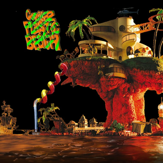 Plastic Beach Wallpaper Labels T Shirt
