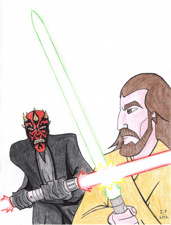 Turock X Qui Gon Jinn Vs Darth Maul Wallpaper