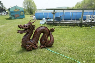 Of Our Instructors With Pool And Changing Rooms In The Background