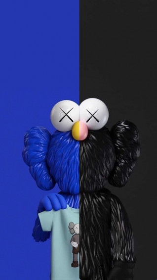 Kaws Purple Blue And Black Wallpaper