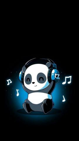 Cartoon With Headphones Wallpaper