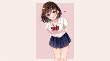 Desktop Wallpaper Cute School Girl Beautiful Eyes Uniform