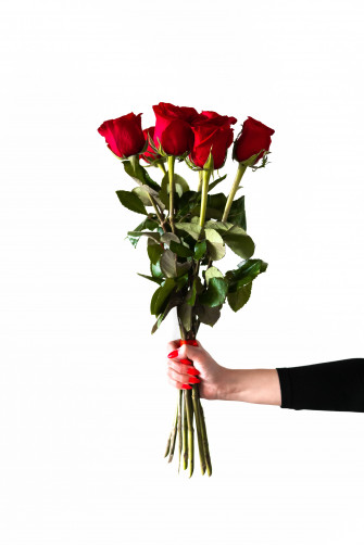 Woman Holding Rose Aesthetic Phone Wallpaper