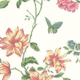 Wallpaper Botanical English Floral Trail