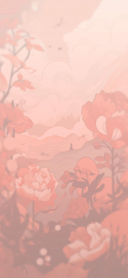 Soft Muted Flower Drawing Phone Wallpaper R