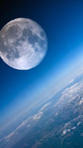 Wallpaper Moon And Earth Close Up HD Picture Image