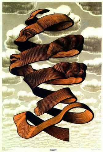 Rind A Optical Illusion M C Escher Art Wallpaper Picture