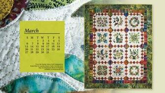 Quilt Calendar Computer Wallpaper March Books