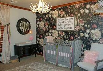 Floral Nursery Oh Deer Greely S Here Pink Gray