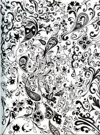 Simple Victorian Wallpaper Pattern Black And White Filigree