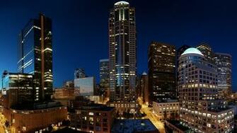 Wallpaper Skyscrapers Night Seattle Full HD 1080p