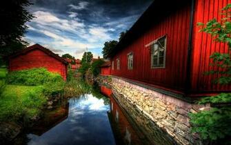 Red Village Wallpaper HD