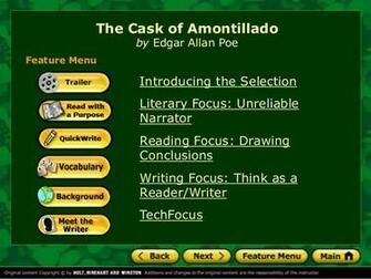 The Cask Of Amontilladoby Edgar Allan Poefeature Menuintroducing
