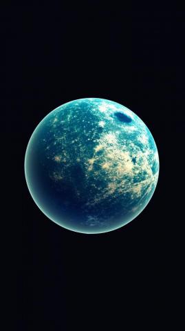 Blue Earth In Space And Galaxy Globe With Outer Glow Ozone