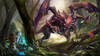 Riven And Teemo Vs Chogath Cho Gath HD Wallpaper League