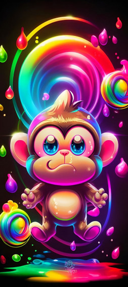 Monkeys Glows Wallpaper