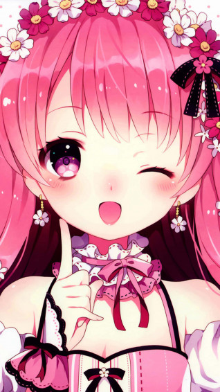 Cute Kawaii Anime Girl iPhone Screen Wallpaper