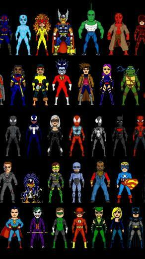 Pixelated Superheroes iPhone Wallpaper iPhone5 Gallery