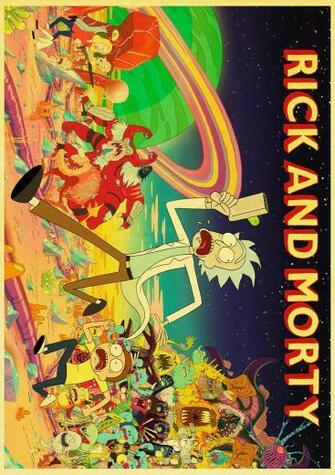 Rick And Morty Theme Retro Poster