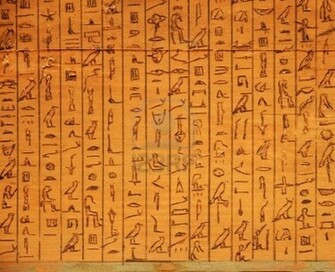 Hieroglyphics Panel Carved In Wood Ancient Egypt