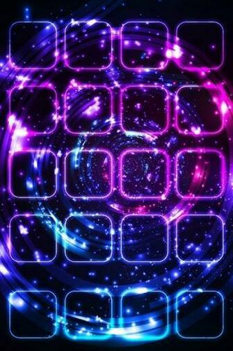 Neon App Shelves iPhone Wallpaper