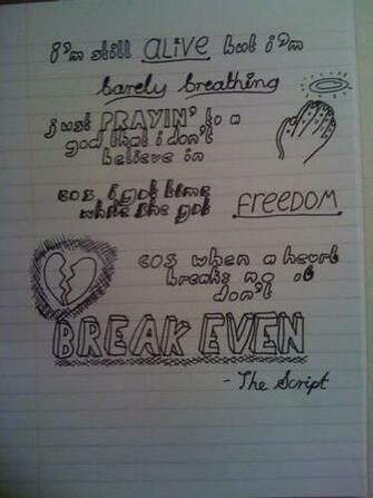 The Script Lyrics Wallpaper Break Even By