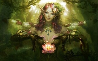 The Magic Flower Fairy Computer Wallpaper Desktop Background