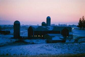 Wisconsin Winter Farm Scene Beautiful
