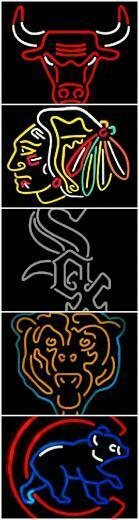 Chicago Sports Wallpaper Neon Team Logo