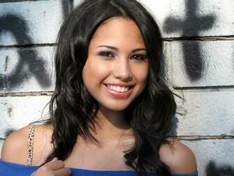 Jasmine Villegas Strapless Blue Outfit Long Dark Hair