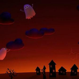 Halloween Cute Ghosts Village